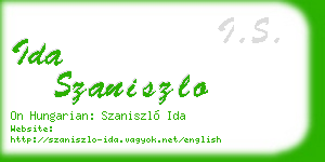 ida szaniszlo business card
